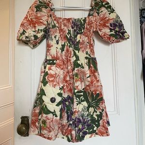 H&M Puff Sleeve Smocked Short Romper